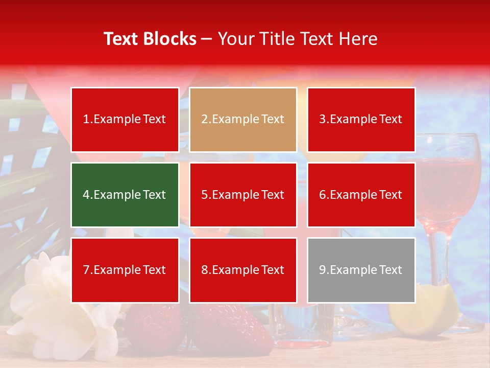 Assortment Beverage Cocktail PowerPoint Template