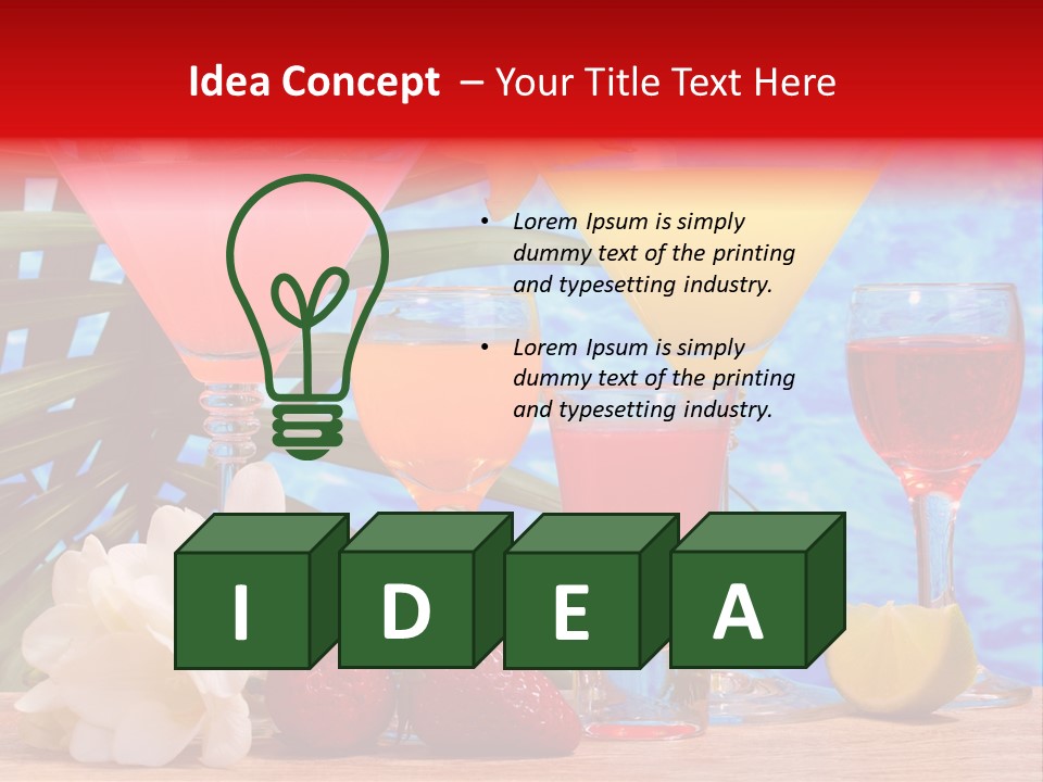 Assortment Beverage Cocktail PowerPoint Template