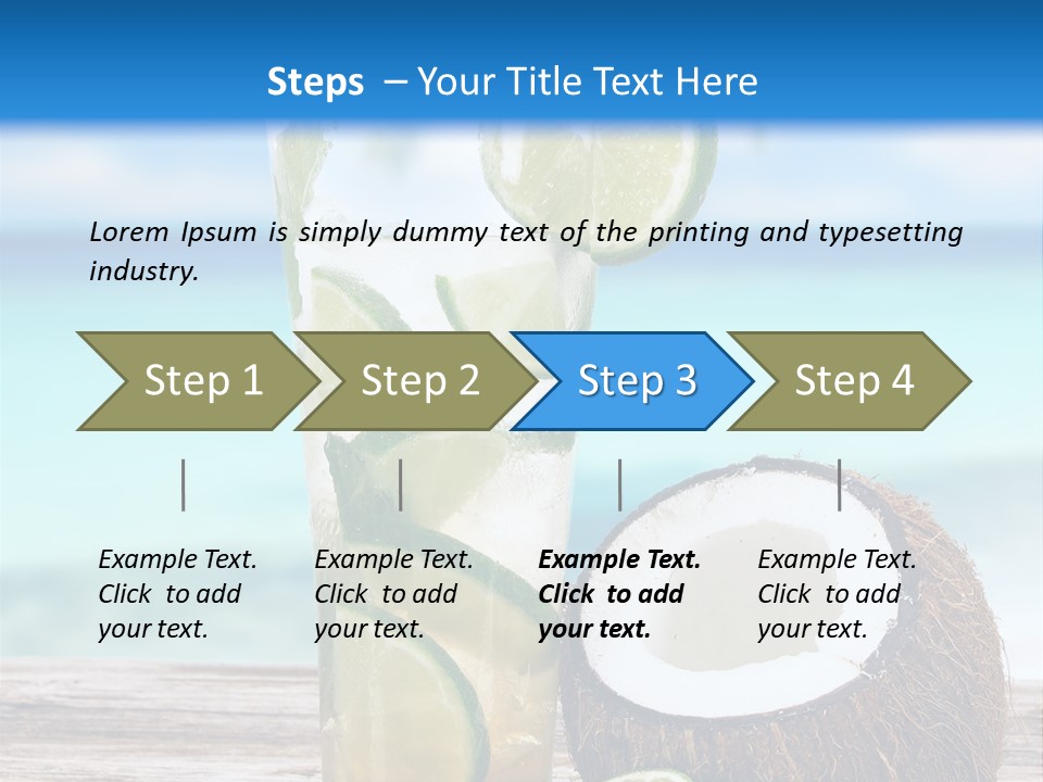 Refreshment White Caipirinha PowerPoint Template