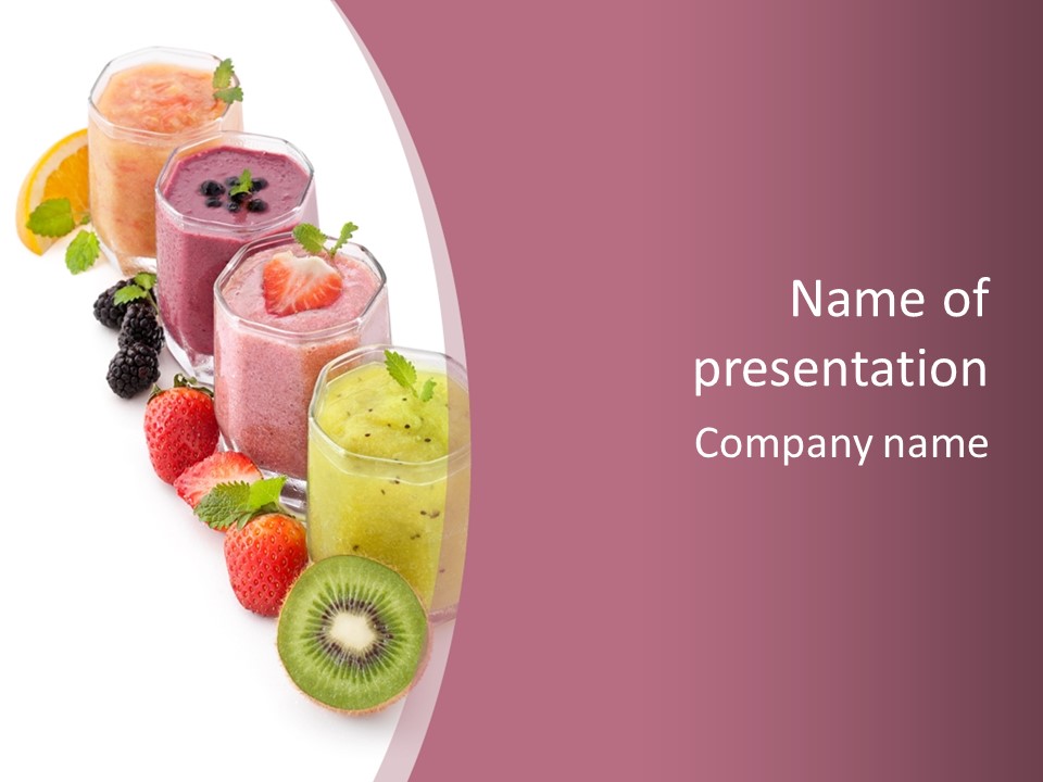 Mint Berry Drink PowerPoint Template