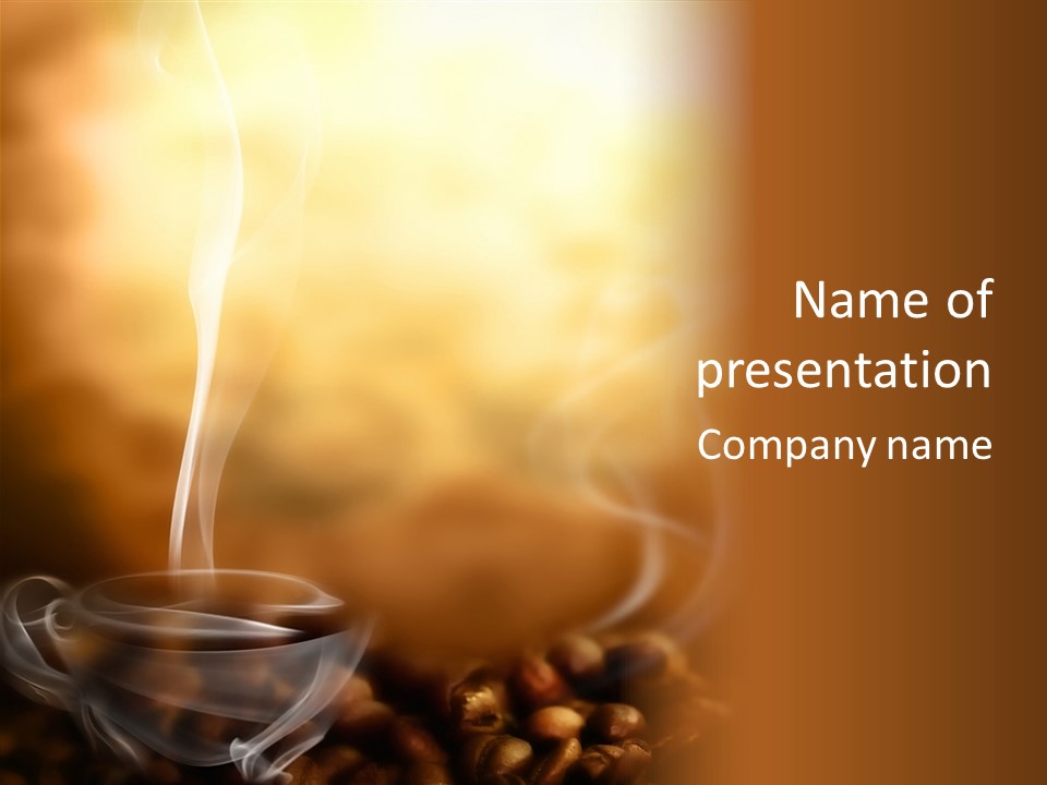 Smoke Hot Drinks Restarurant PowerPoint Template