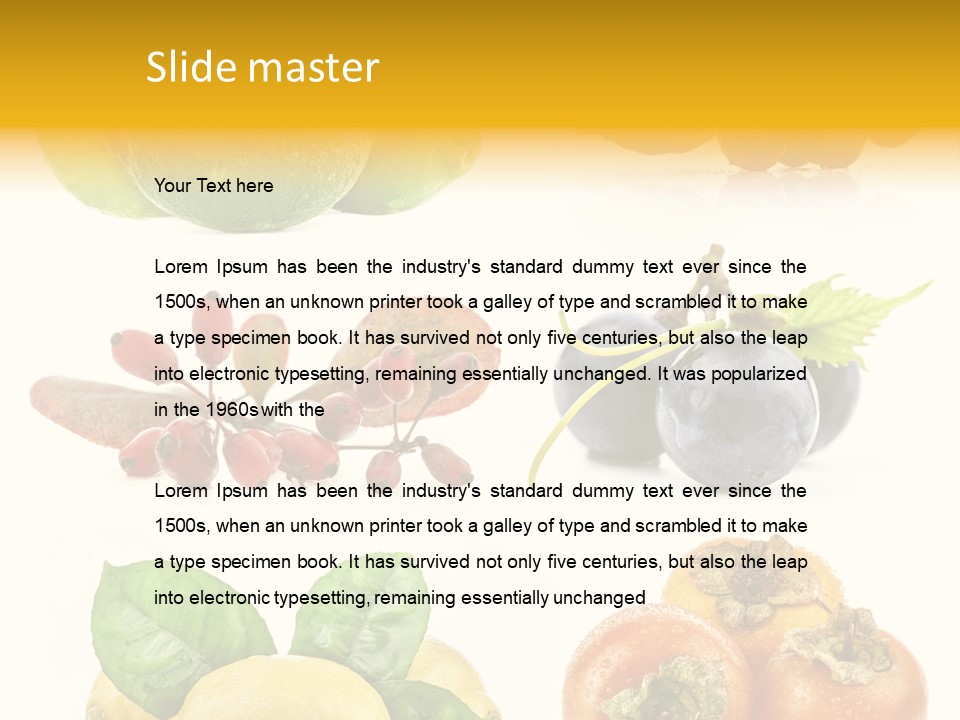 Isolated Juicy Lemon PowerPoint Template