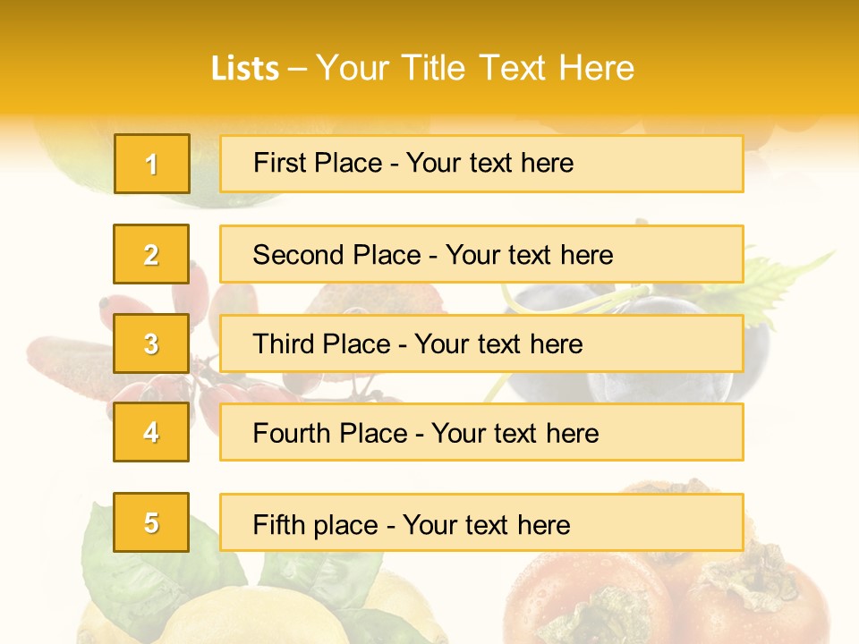 Isolated Juicy Lemon PowerPoint Template
