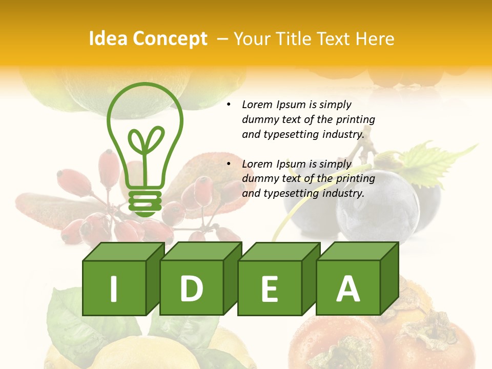 Isolated Juicy Lemon PowerPoint Template