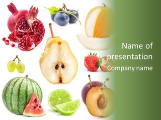 Orange Striped Citrus PowerPoint Template