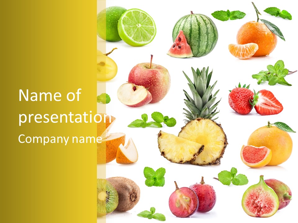 Food Tangerine Ananas PowerPoint Template
