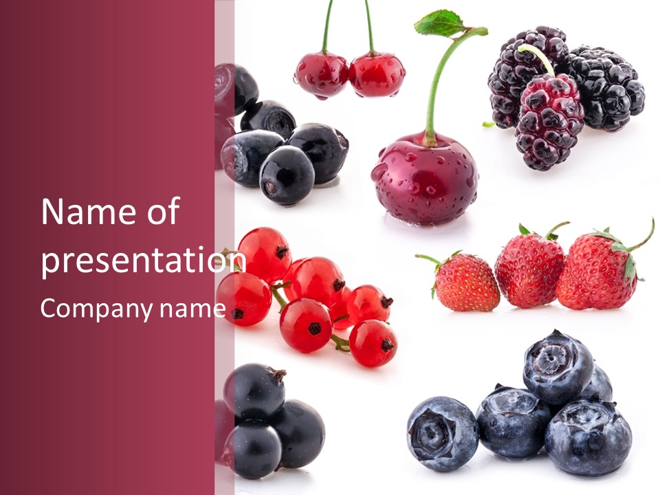 Fructus Cherry Freshness PowerPoint Template