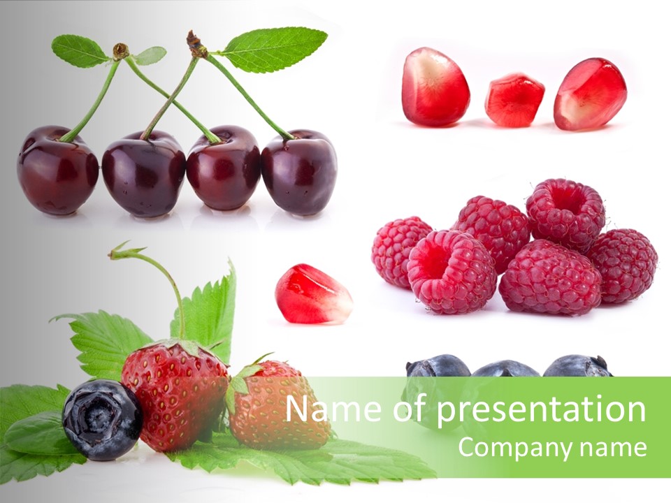 Sweet Cherries White Bilberry PowerPoint Template