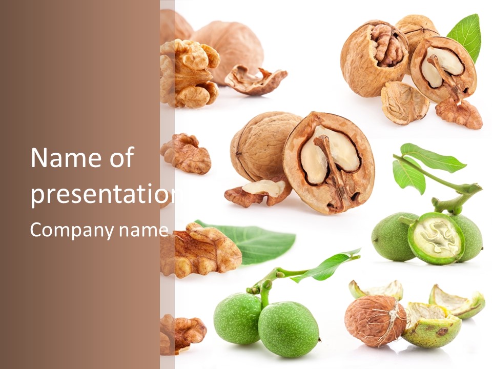 Nutty Healthy Leaf PowerPoint Template