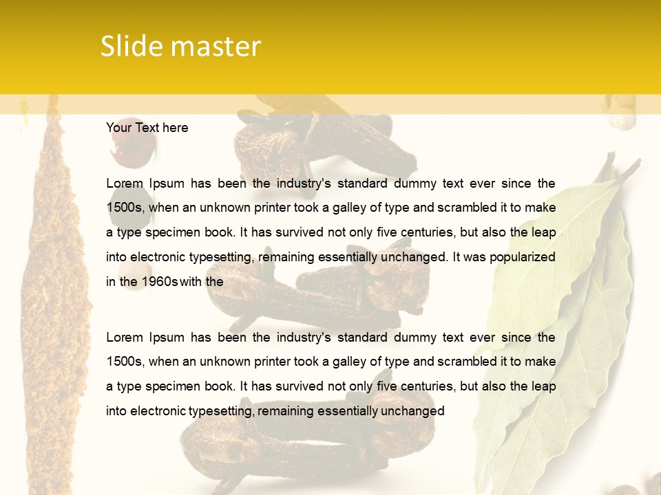 Crushed Cilantro Herb PowerPoint Template