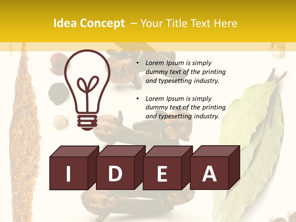 Crushed Cilantro Herb PowerPoint Template