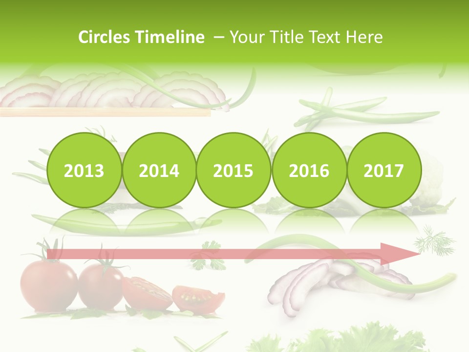 Circles Sliced Green PowerPoint Template