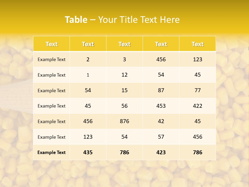 Sweetcorn Utensil Maize PowerPoint Template
