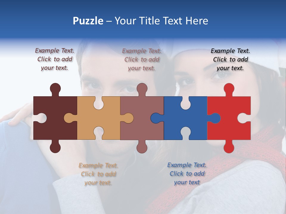 Christmas Face Couple PowerPoint Template