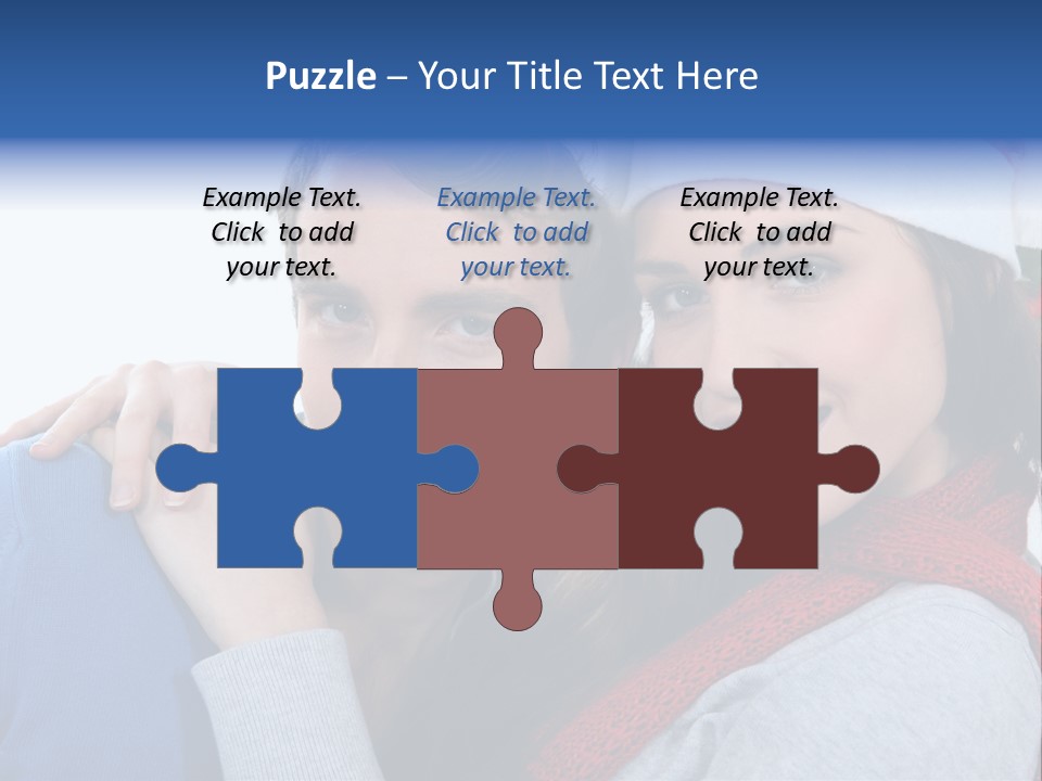 Christmas Face Couple PowerPoint Template