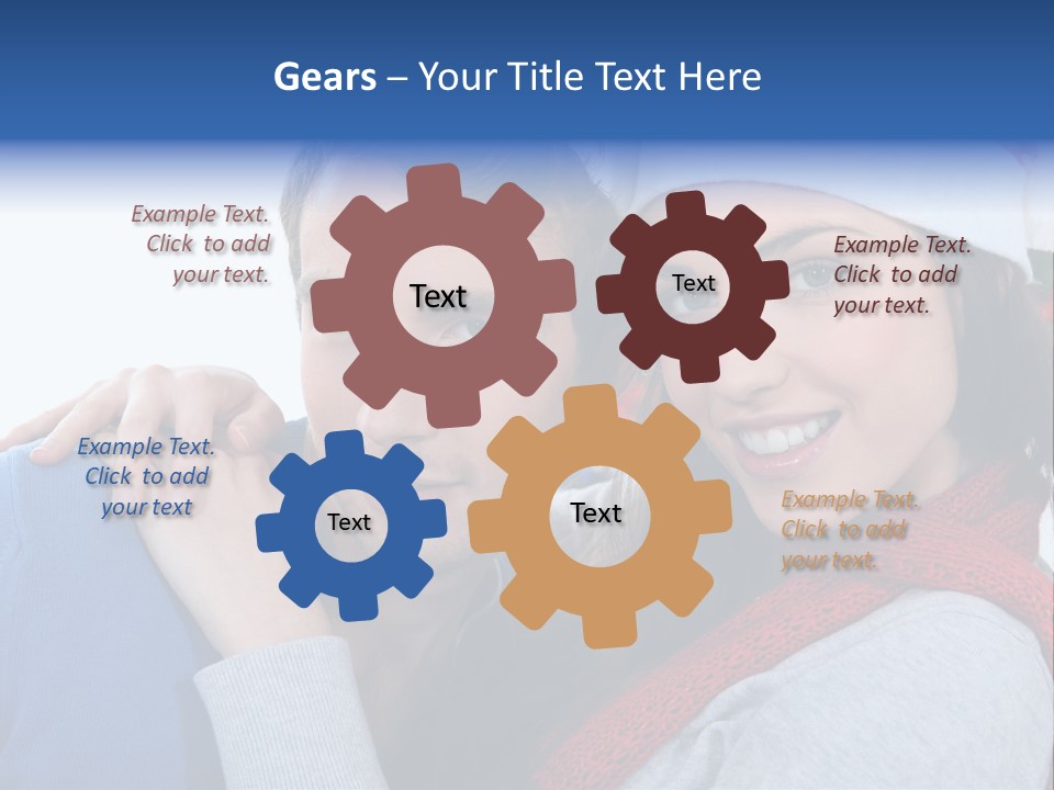 Christmas Face Couple PowerPoint Template