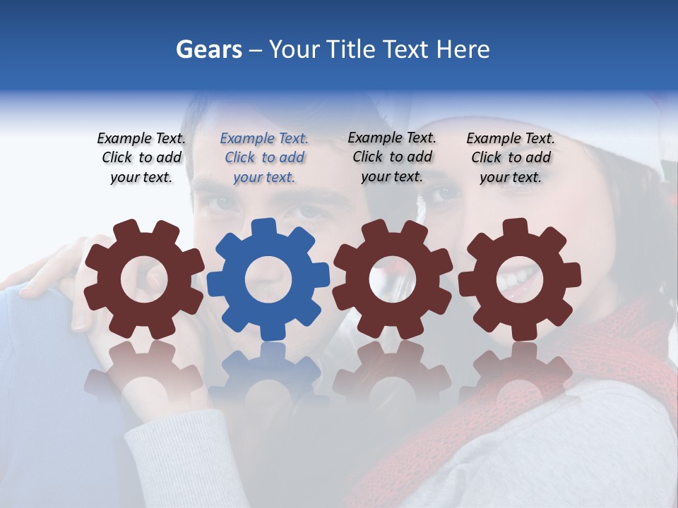 Christmas Face Couple PowerPoint Template