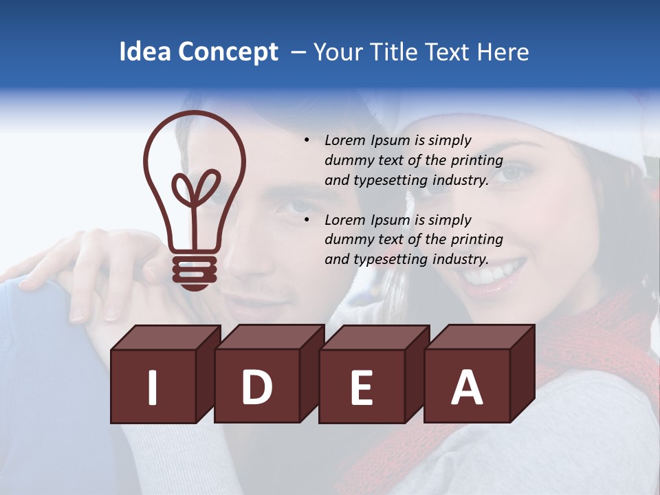 Christmas Face Couple PowerPoint Template