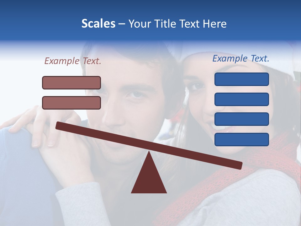 Christmas Face Couple PowerPoint Template