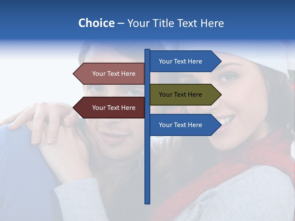 Christmas Face Couple PowerPoint Template