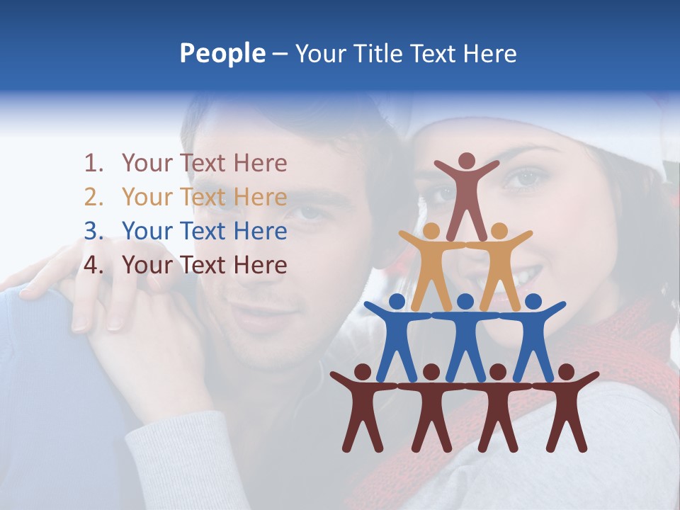 Christmas Face Couple PowerPoint Template