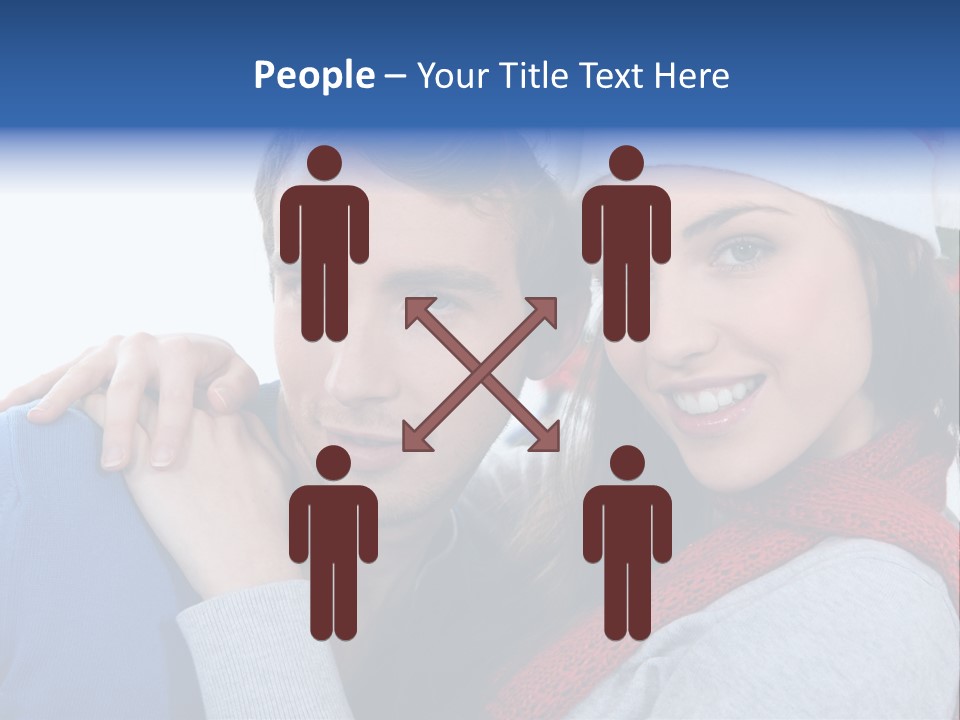 Christmas Face Couple PowerPoint Template