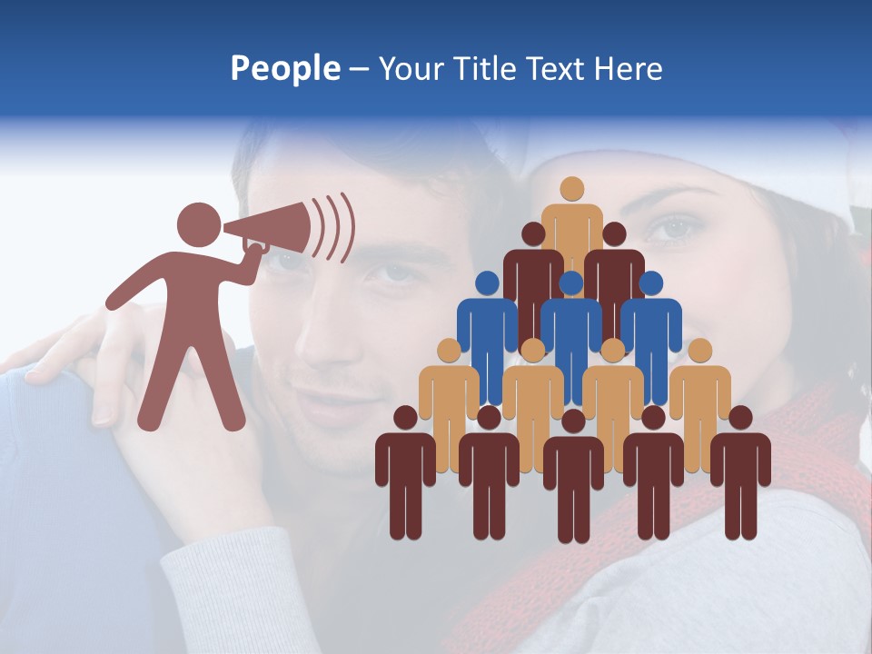 Christmas Face Couple PowerPoint Template