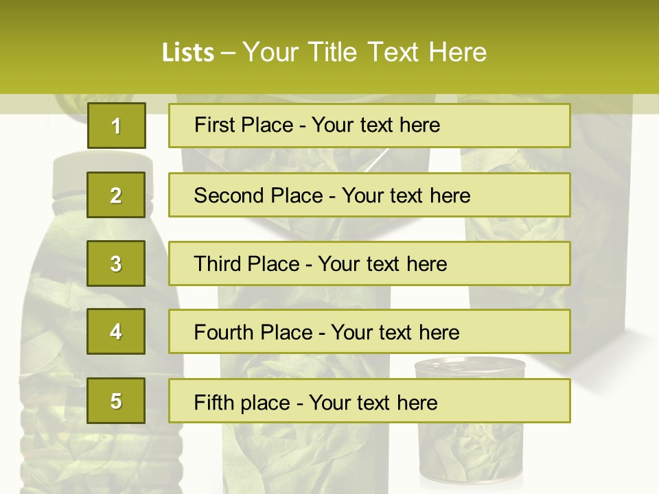 Vert Collection Conditionnement PowerPoint Template
