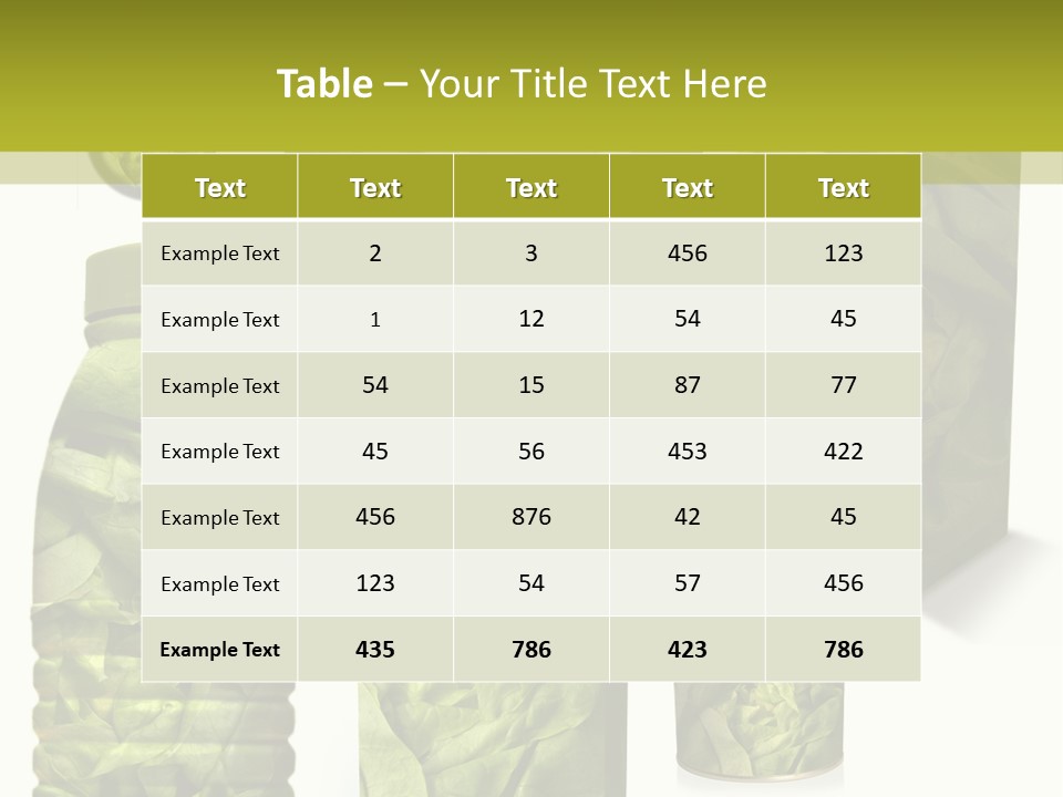 Vert Collection Conditionnement PowerPoint Template