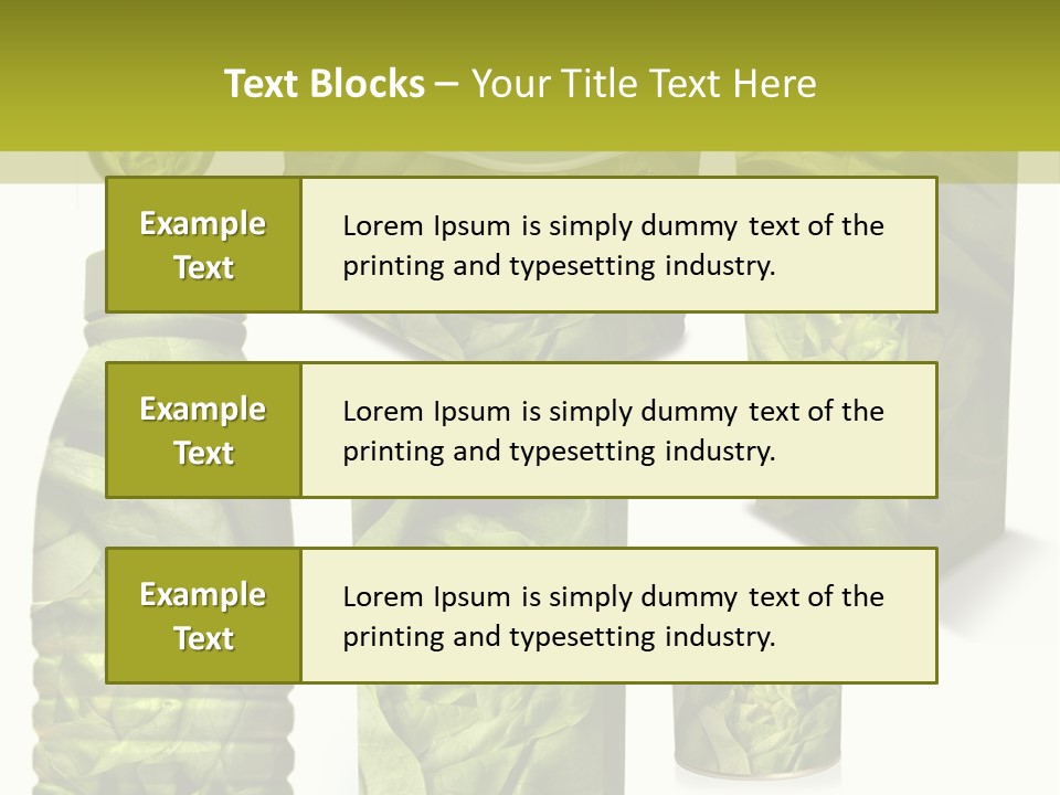 Vert Collection Conditionnement PowerPoint Template