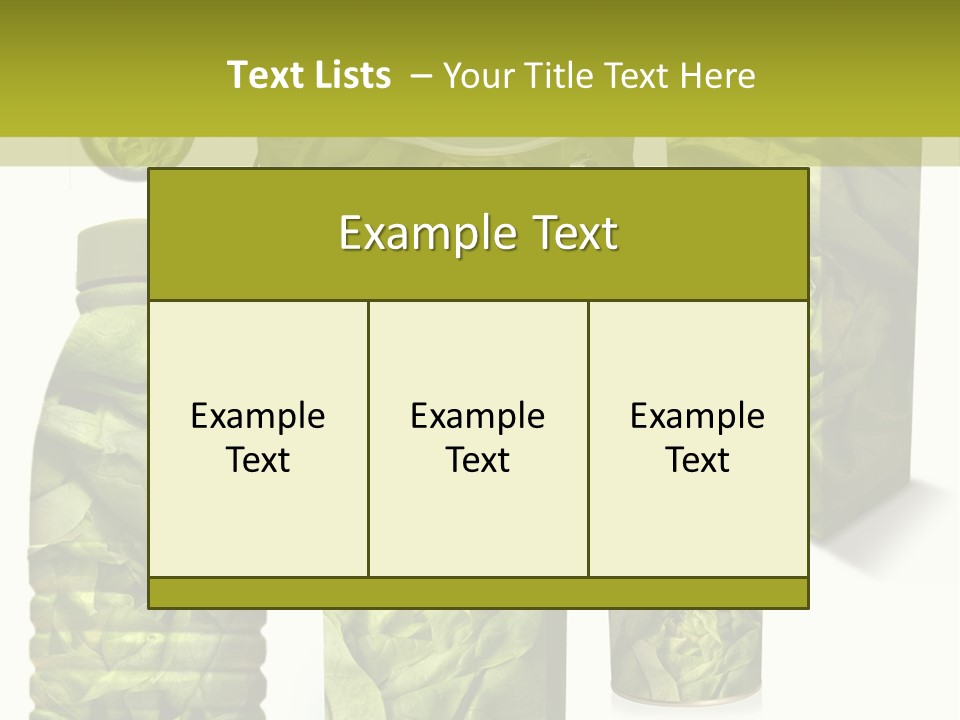 Vert Collection Conditionnement PowerPoint Template