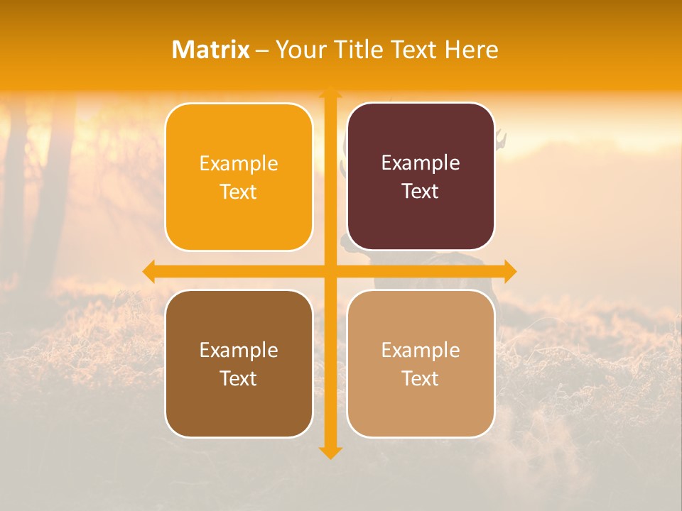 Cervus Elaphus Orange Antler PowerPoint Template