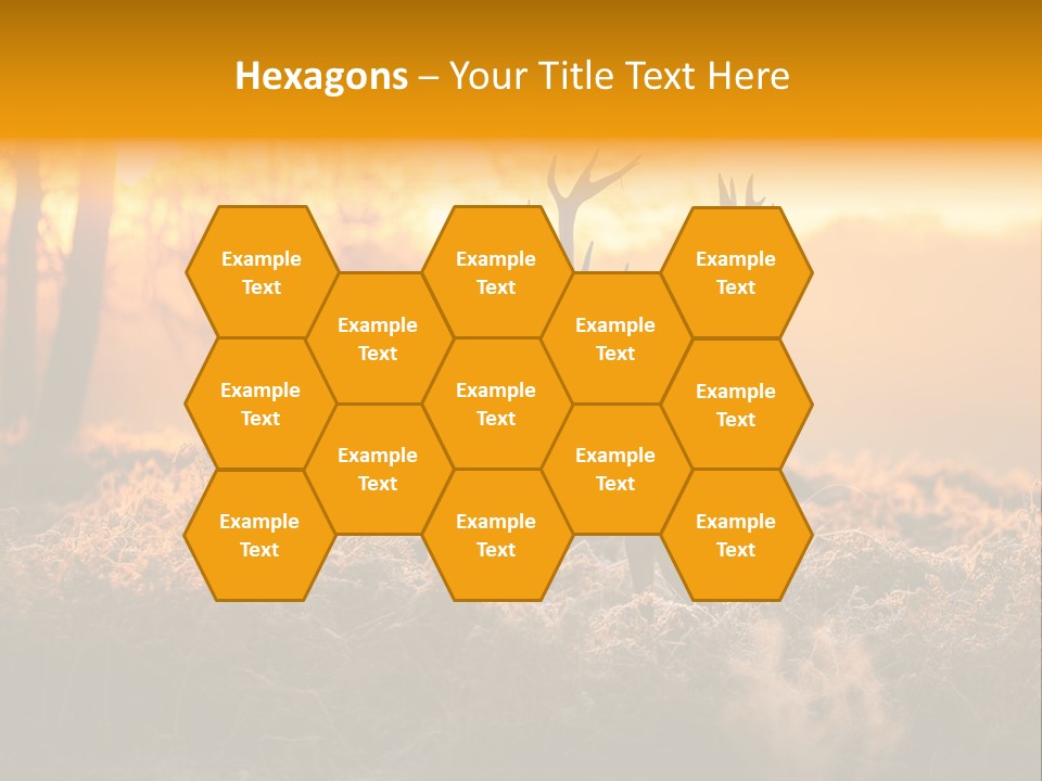 Cervus Elaphus Orange Antler PowerPoint Template