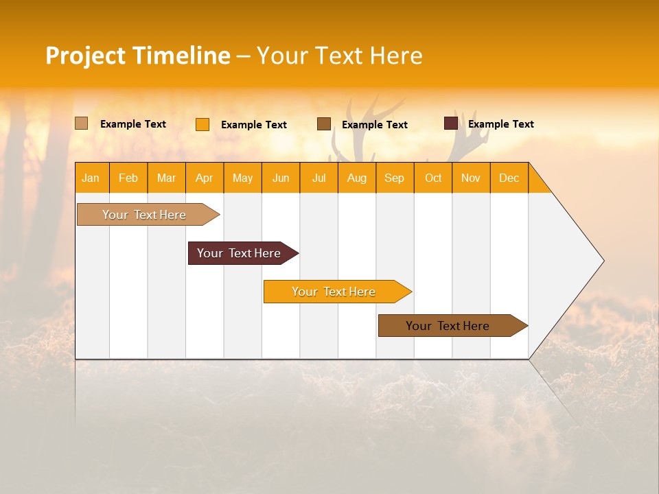 Cervus Elaphus Orange Antler PowerPoint Template