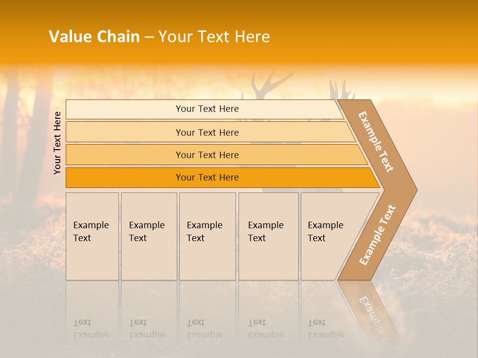 Cervus Elaphus Orange Antler PowerPoint Template