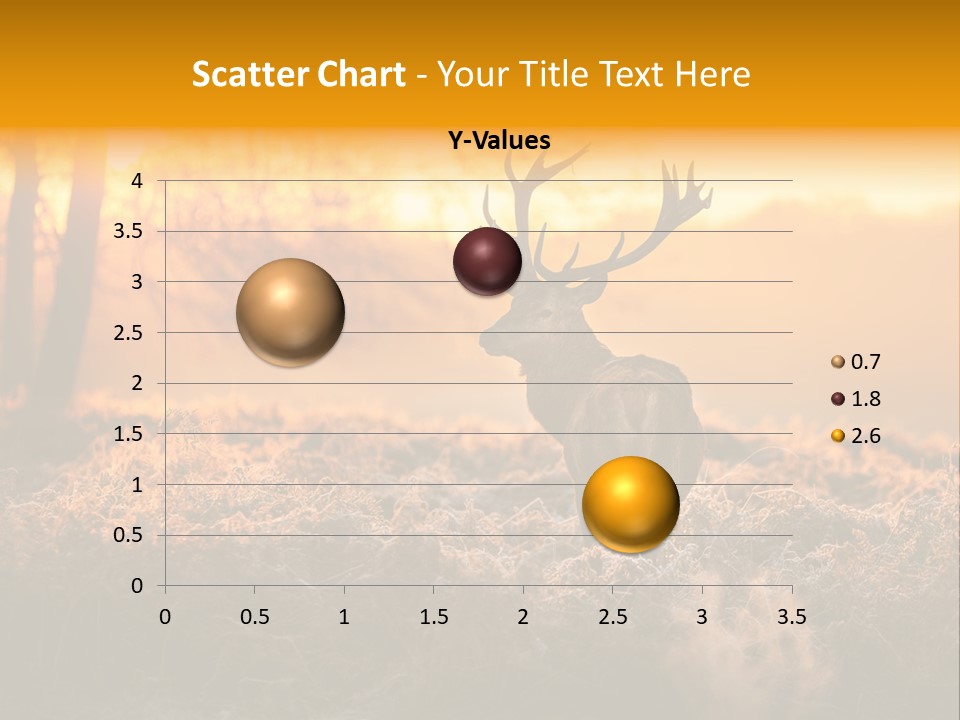 Cervus Elaphus Orange Antler PowerPoint Template