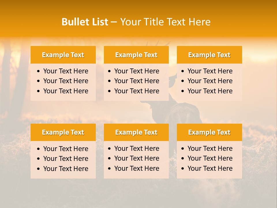 Cervus Elaphus Orange Antler PowerPoint Template