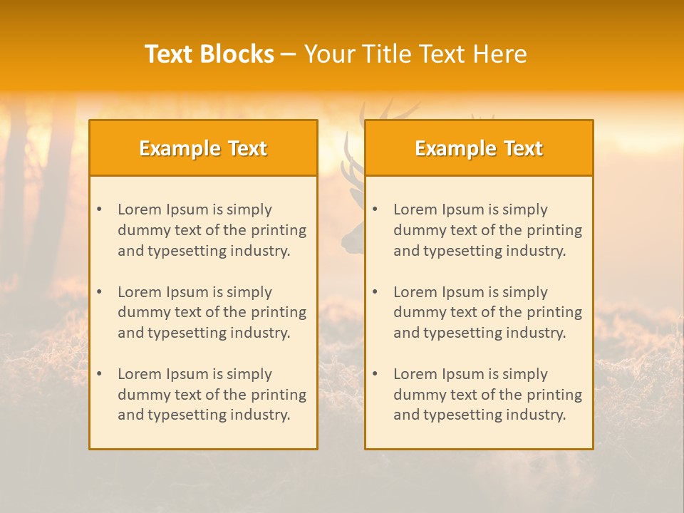 Cervus Elaphus Orange Antler PowerPoint Template