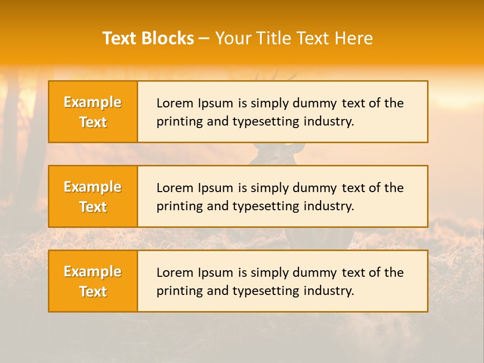 Cervus Elaphus Orange Antler PowerPoint Template