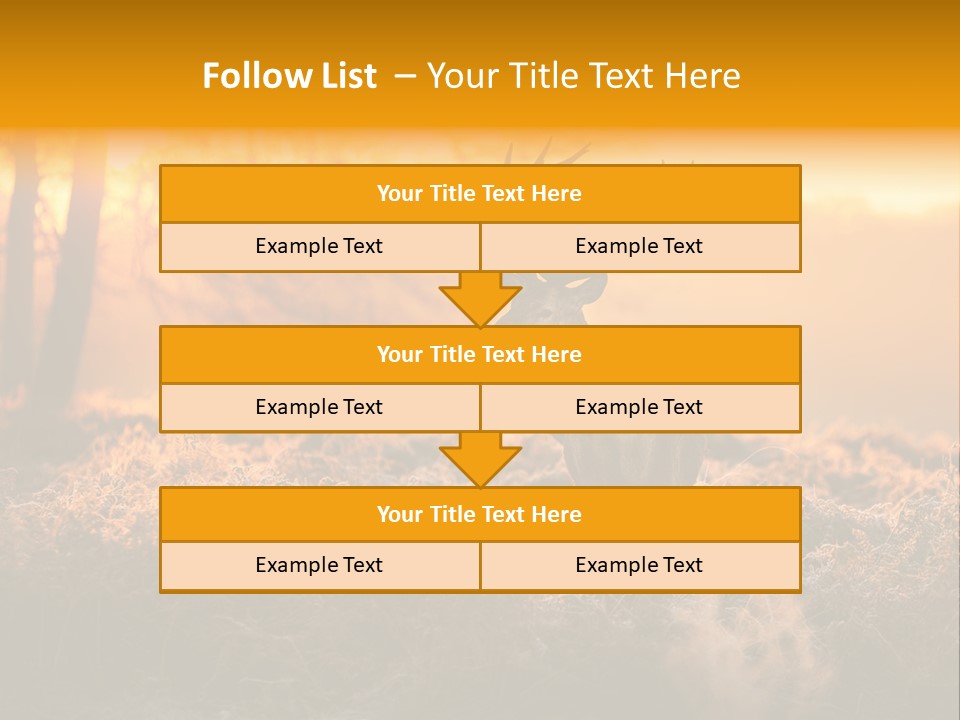 Cervus Elaphus Orange Antler PowerPoint Template