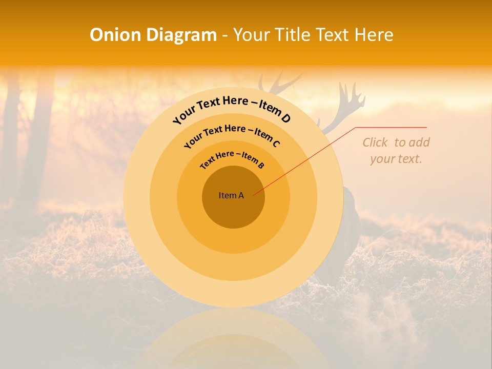 Cervus Elaphus Orange Antler PowerPoint Template