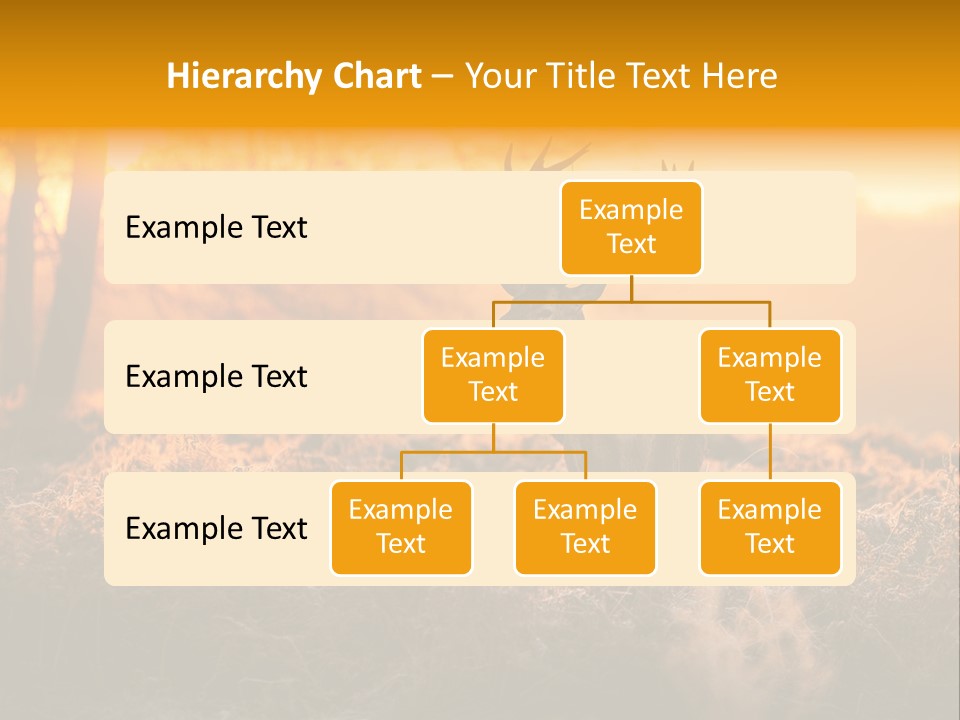 Cervus Elaphus Orange Antler PowerPoint Template