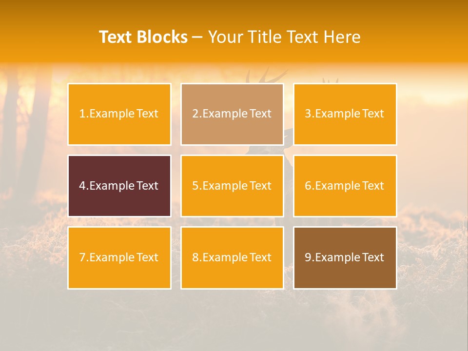 Cervus Elaphus Orange Antler PowerPoint Template