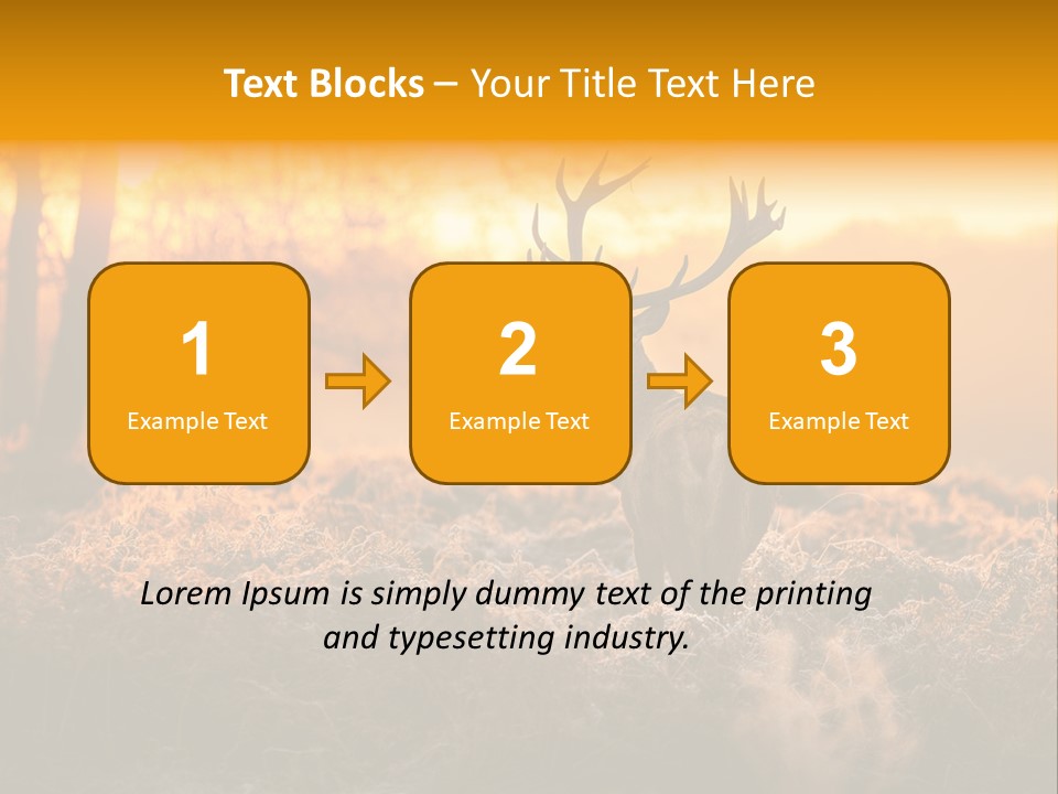 Cervus Elaphus Orange Antler PowerPoint Template