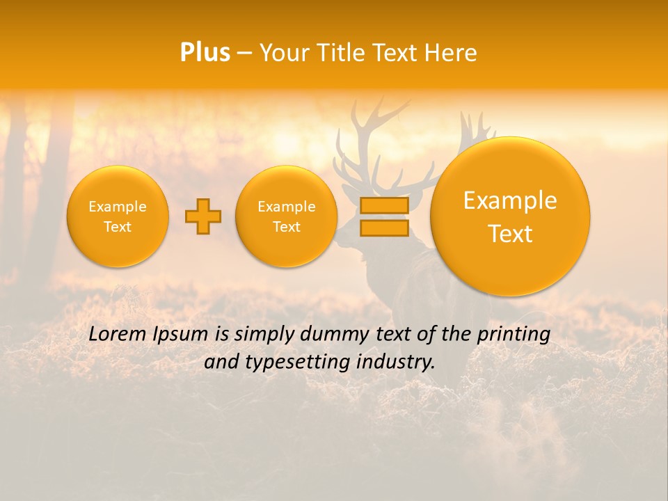 Cervus Elaphus Orange Antler PowerPoint Template