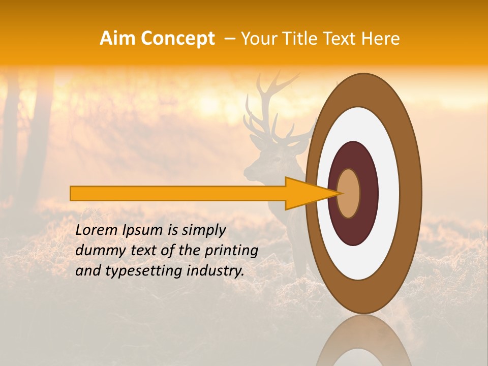 Cervus Elaphus Orange Antler PowerPoint Template
