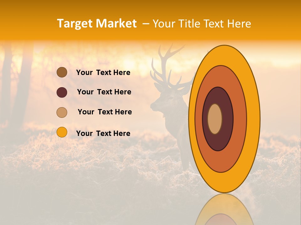 Cervus Elaphus Orange Antler PowerPoint Template