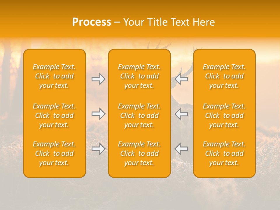 Cervus Elaphus Orange Antler PowerPoint Template