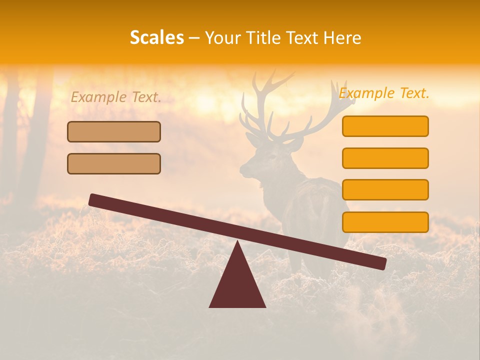 Cervus Elaphus Orange Antler PowerPoint Template