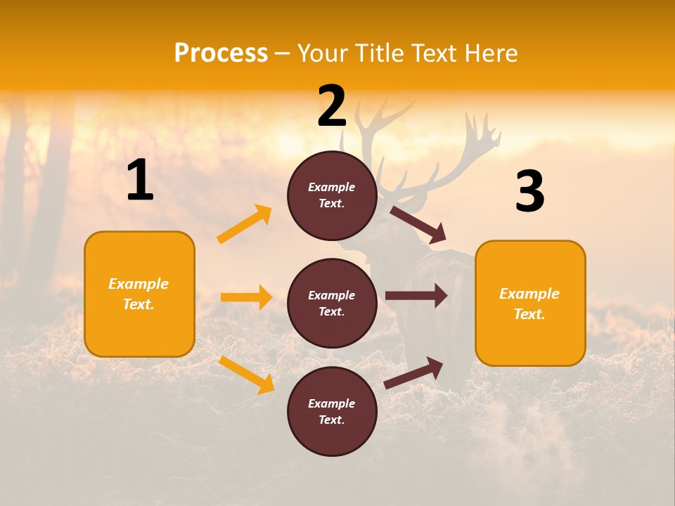 Cervus Elaphus Orange Antler PowerPoint Template